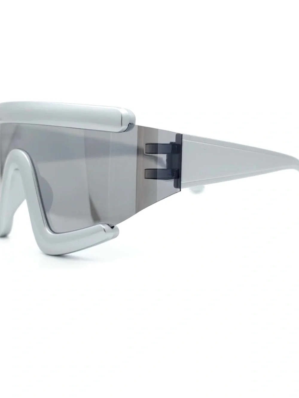 Silver Mirrored Futuristic Shield Sunglasses - NEW